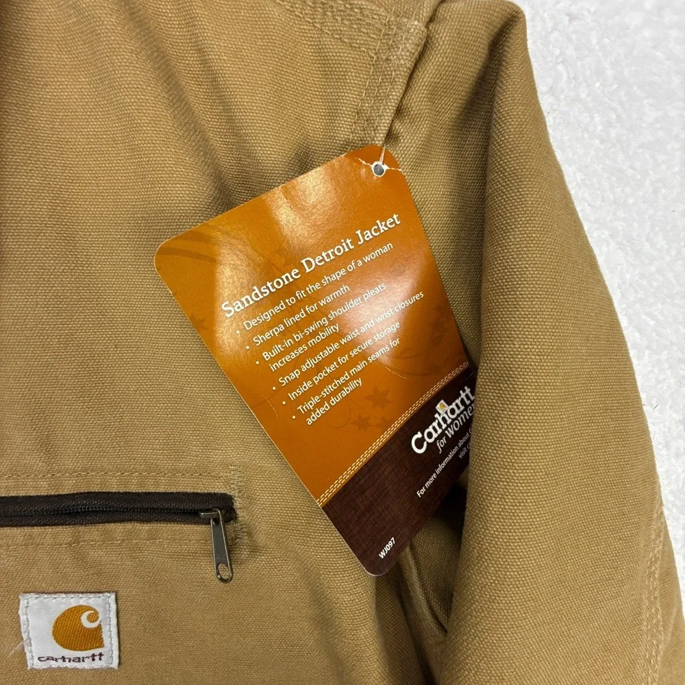 Carhartt Detroit Jacket Sherpa Lined Womens Medium WJ097 CML Camel Brown NWT NOS